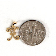Load image into Gallery viewer, 14K Yellow Gold Script Initial X Pendant Charm