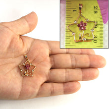 Load image into Gallery viewer, 14K Yellow Gold Star Ruby &amp; Diamond Pendant