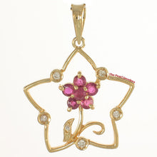 Load image into Gallery viewer, 14K Yellow Gold Star Ruby &amp; Diamond Pendant