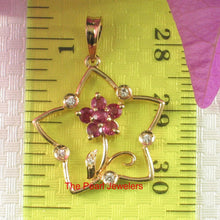 Load image into Gallery viewer, 14K Yellow Gold Star Ruby &amp; Diamond Pendant