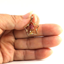 Load image into Gallery viewer, 14K Yellow Gold Star Ruby &amp; Diamond Pendant