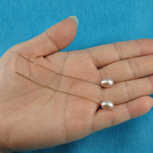 Load image into Gallery viewer, 14k Yellow Gold Lavender Raindrop Pearl Drop Earrings