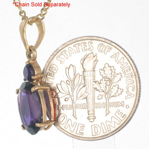 14K Yellow Gold Two-Stone Amethyst Pendant