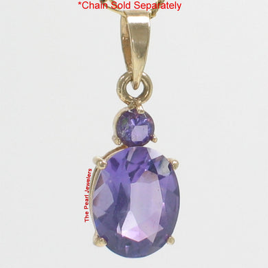 14K Yellow Gold Two-Stone Amethyst Pendant
