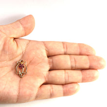 Load image into Gallery viewer, 14K Yellow Gold Vase Ruby &amp; Diamond Pendant