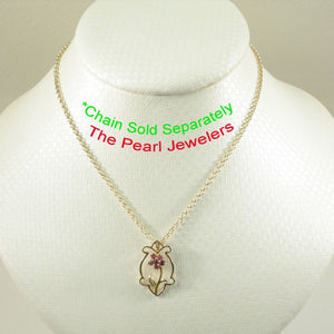 14K Yellow Gold Vase Ruby & Diamond Pendant