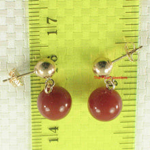 Load image into Gallery viewer, Well Match Dangle Stud Earrings 8-8.5mm Red Carnelian 14kt Solid Yellow Gold