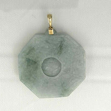 Load image into Gallery viewer, 14k Yellow Gold Hand-Carved Eight Trigrams Jade Pendant