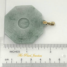 Load image into Gallery viewer, 14k Yellow Gold Hand-Carved Eight Trigrams Jade Pendant