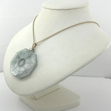 Load image into Gallery viewer, 14k Yellow Gold Hand-Carved Eight Trigrams Jade Pendant