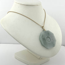 Load image into Gallery viewer, 14k Yellow Gold Hand-Carved Eight Trigrams Jade Pendant
