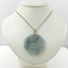 Load image into Gallery viewer, 14k Yellow Gold Hand-Carved Eight Trigrams Jade Pendant