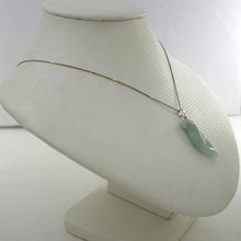 Load image into Gallery viewer, 14k Solid Yellow Gold Hand-Carved Dolphin Natural Jadeite Pendant Necklace