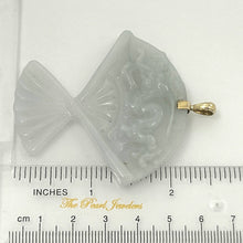 Load image into Gallery viewer, 14k Yellow Gold Hand-Carved Fan Jadeite Pendant