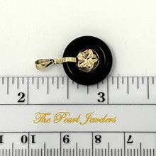 Load image into Gallery viewer, 14kt Solid Yellow Gold Hawaiian Plumeria Design Black Onyx Pendant Necklace