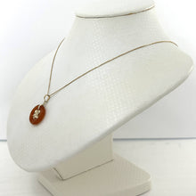 Load image into Gallery viewer, 14kt Solid Yellow Gold Hawaiian Plumeria Design Red Jade Pendant Necklace