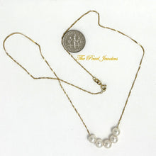 Load image into Gallery viewer, 14kt Yellow Gold White Cultured Pearl Handcrafted Slide Necklace