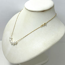 Load image into Gallery viewer, 14kt Yellow Gold White Cultured Pearl Handcrafted Slide Necklace