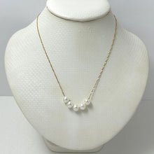 Load image into Gallery viewer, 14kt Yellow Gold White Cultured Pearl Handcrafted Slide Necklace