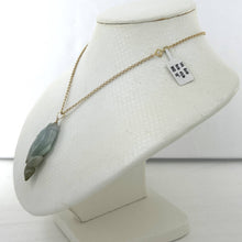 Load image into Gallery viewer, 14kt Solid Gold Hand Carved Honeydew Jade Jadeite Koi Fish Pendant Necklace