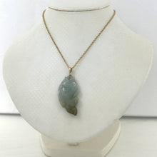Load image into Gallery viewer, 14kt Solid Gold Hand Carved Honeydew Jade Jadeite Koi Fish Pendant Necklace