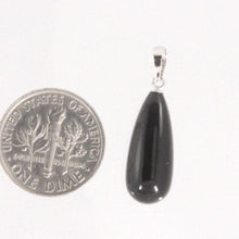 Load image into Gallery viewer, 14kt Solid White Gold Pear Black Onyx Pendant Necklace