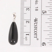 Load image into Gallery viewer, 14kt Solid White Gold Pear Black Onyx Pendant Necklace