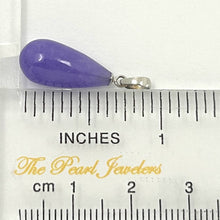 Load image into Gallery viewer, 14kt Solid White Gold Raindrop Lavender Jade Pendant Necklace