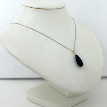 Load image into Gallery viewer, 14kt Yellow Gold Black Onyx Teardrop Pendant Charm Necklace