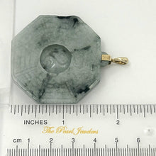 Load image into Gallery viewer, 14k Yellow Gold Hand Carved Eight Trigrams Natural Jadeite Pendant Necklace