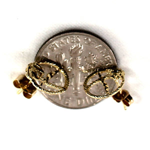 14k Yellow Gold Hawaiian Palm Tree Diamond-Cut Stud Earrings