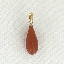 Load image into Gallery viewer, 14kt Yellow Gold Red Jade Teardrop Pendant Charm Necklace