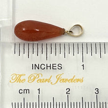 Load image into Gallery viewer, 14kt Yellow Gold Red Jade Teardrop Pendant Charm Necklace