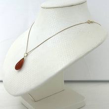 Load image into Gallery viewer, 14kt Yellow Gold Red Jade Teardrop Pendant Charm Necklace