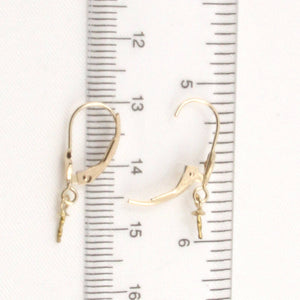 Pair of 14K Solid Yellow Gold Unique Lever Back Split Ring Earring Component