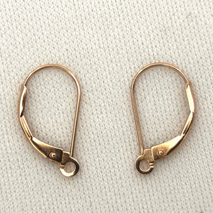 Pair of 14K Solid Rose Gold Lever Back Findings for Dangle Earrings