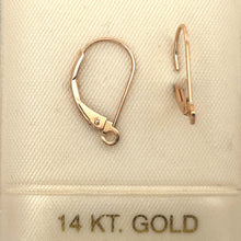 Load image into Gallery viewer, Pair of 14K Solid Rose Gold Lever Back Findings for Dangle Earrings