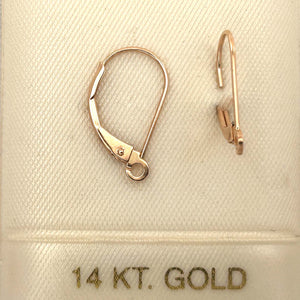 Pair of 14K Solid Rose Gold Lever Back Findings for Dangle Earrings