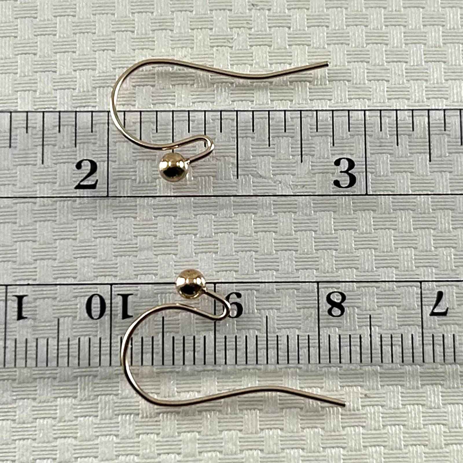 Pair of 14K Yellow Gold 3mm Ball End Ear Wires Fish Hook Earrings Pair of 14K Yellow Gold 3mm Ball End Ear Wires Fish Hook Earrings