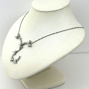 18K Solid White Gold Diamond Necklace – 2.80 Carat