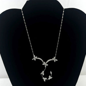 18K Solid White Gold Diamond Necklace – 2.80 Carat
