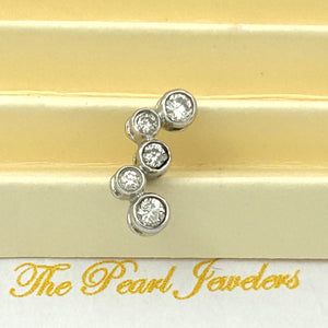 18k Solid White Gold Diamond Pendant Charm