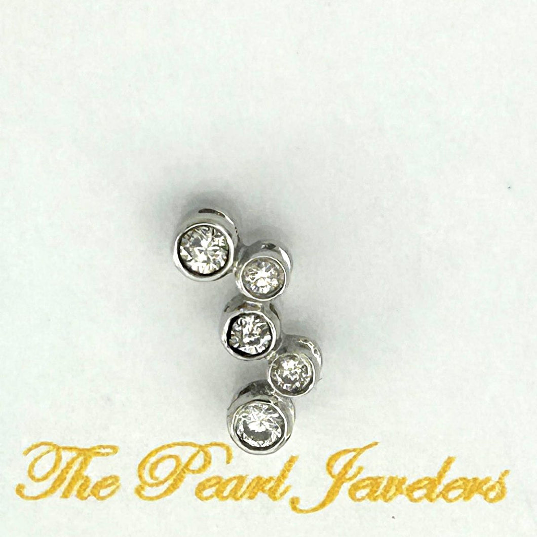 18k Solid White Gold Diamond Pendant Charm