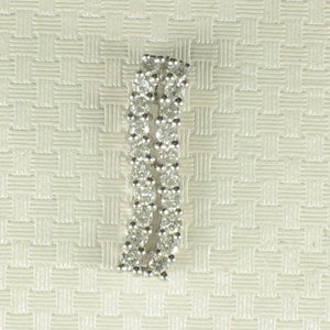 18k Solid White Gold Multi-Diamond Pendant Necklace