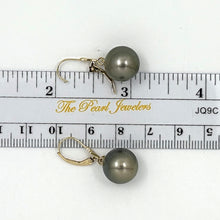 Load image into Gallery viewer, 1T00024C-Tahitian-Black-Pearl-Earrings-in-Gold-11-12mm