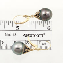 Load image into Gallery viewer, 1T00220B GENUINE TAHITIAN PEARL DANGLE EARRINGS 14KT YELLOW GOLD