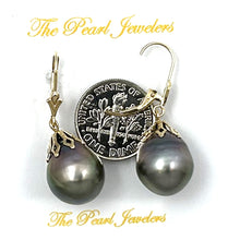 Load image into Gallery viewer, 1T00224C 12MM TAHITIAN PEARL DANGLE EARRINGS 14KT YELLOW GOLD