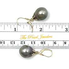 Load image into Gallery viewer, 1T00224C 12MM TAHITIAN PEARL DANGLE EARRINGS 14KT YELLOW GOLD