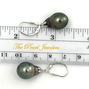 1T00325B CLASSIC COLLECTION TAHITIAN BAROQUE 12 MM PEARL DANGLE EARRINGS 14KT WHITE GOLD