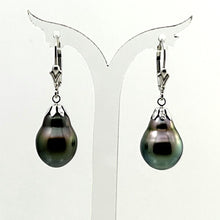 Load image into Gallery viewer, 1T00325B CLASSIC COLLECTION TAHITIAN BAROQUE 12 MM PEARL DANGLE EARRINGS 14KT WHITE GOLD